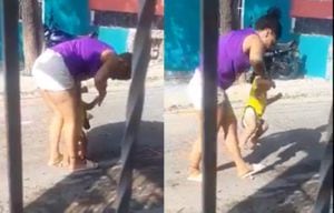 En el barrio La Sierrita, de Barranquilla, vecinos denuncian que una mujer agredió violentamente su bebé en plena vía pública.