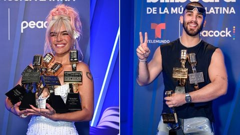 Karol G y Manuel Medrano los colombianos ganadores en los Billboard Latin Music Awards 2023.