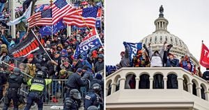 Decenas de miles de partidarios de Trump llegaron a Washington, portando insignias republicanas y hasta banderas confederadas. Durante la sesión para validar la victoria de Biden lograron tomarse el Capitolio.
