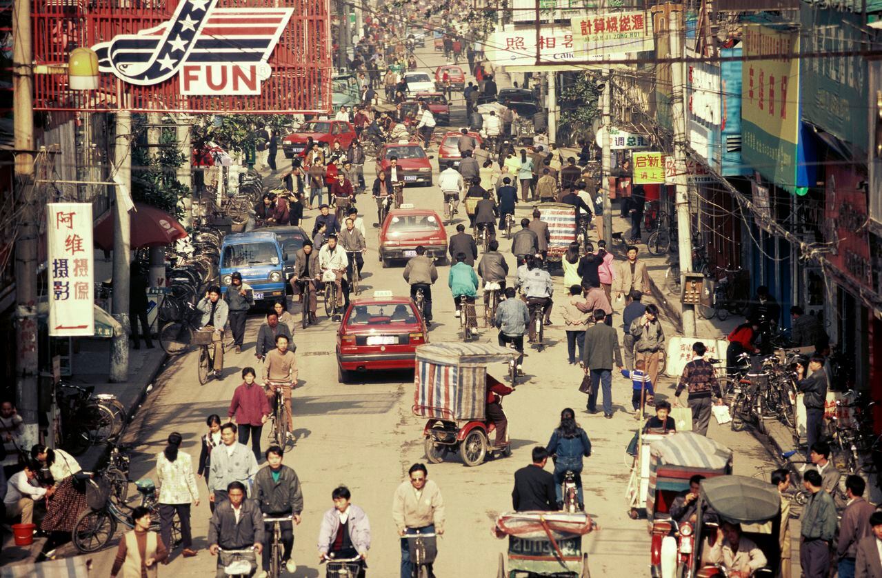 Calles de Wuhan, China.