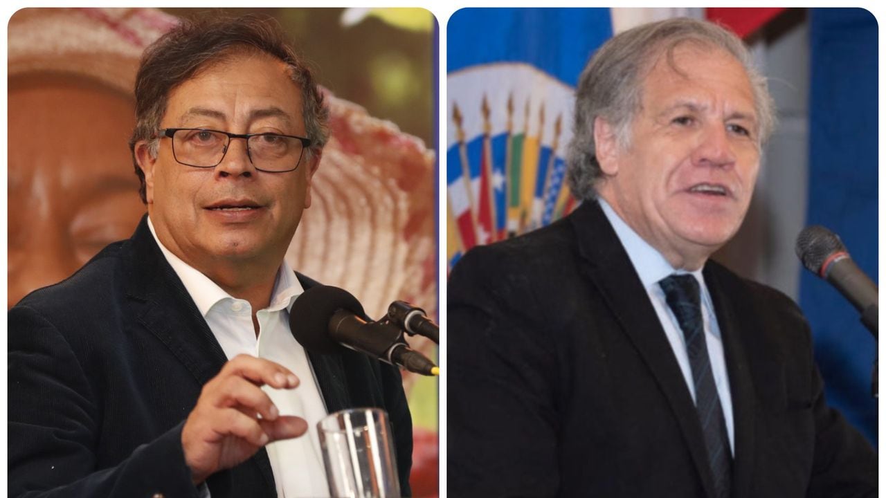 El presidente de Colombia, Gustavo Petro, y el secretario general de la OEA, Luis Almagro.
