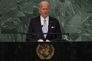 U.S. President Joe Biden addresses the 77th Session of the United Nations General Assembly at U.N. Headquarters in New York City, U.S., September 21, 2022. REUTERS/Brendan McDermid