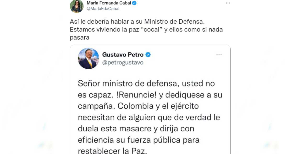 María Fernanda Cabal arremetió nuevamente contra el gobierno Petro.