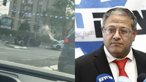 El ministro Itamar Ben Gvir sufrió heridas leves en el accidente.