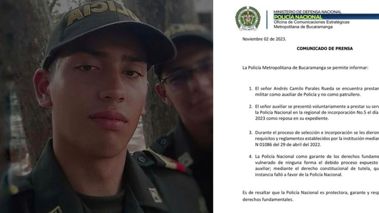 Andrés Parales lleva ocho meses prestando el servicio en la Policía.