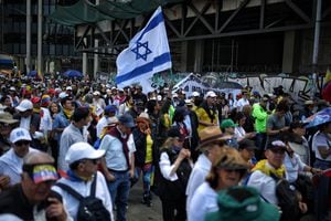 Marcha de la mayoría en contra del Gobierno del Presidente Gustavo Petro
Bogotá Bandera Israel