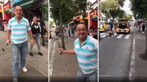 Video: Taxista agredió con un martillo a transeúnte que le reclamó por no respetar la cebra, en Manizales