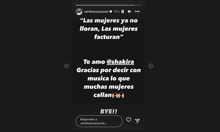 Carolina Cruz reacciona a la canción de Shakira