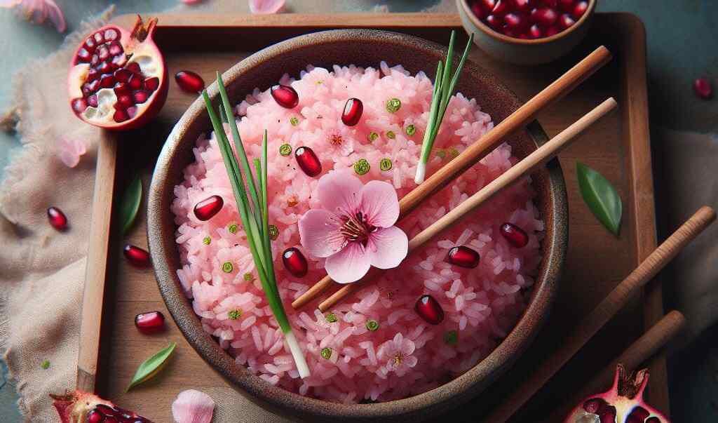 Científicos coreanos trabajan en un arroz rosado creado que tiene carne de laboratorio.