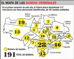 Mapa de inseguridad en Bogotá