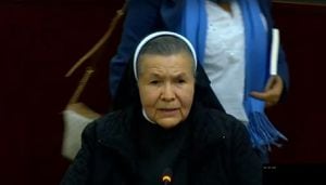 Hermana María Inés Delgado en la Comisión Séptima de la Cámara durante la audiencia pública del 16 de mayo de 2023.
