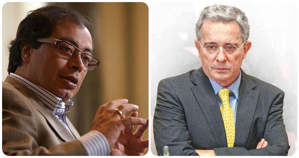 El senador Gustavo Petro y el ex presidente Álvaro Uribe