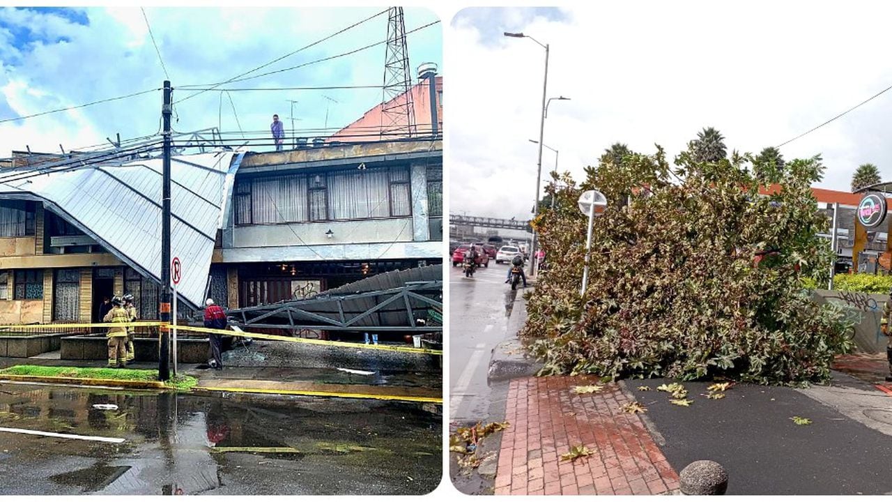 Las fuertes lluvias en Bogotá este martes 20 de spetiembre generaron caídas de tejado y árboles en varias zonas de la ciudad.