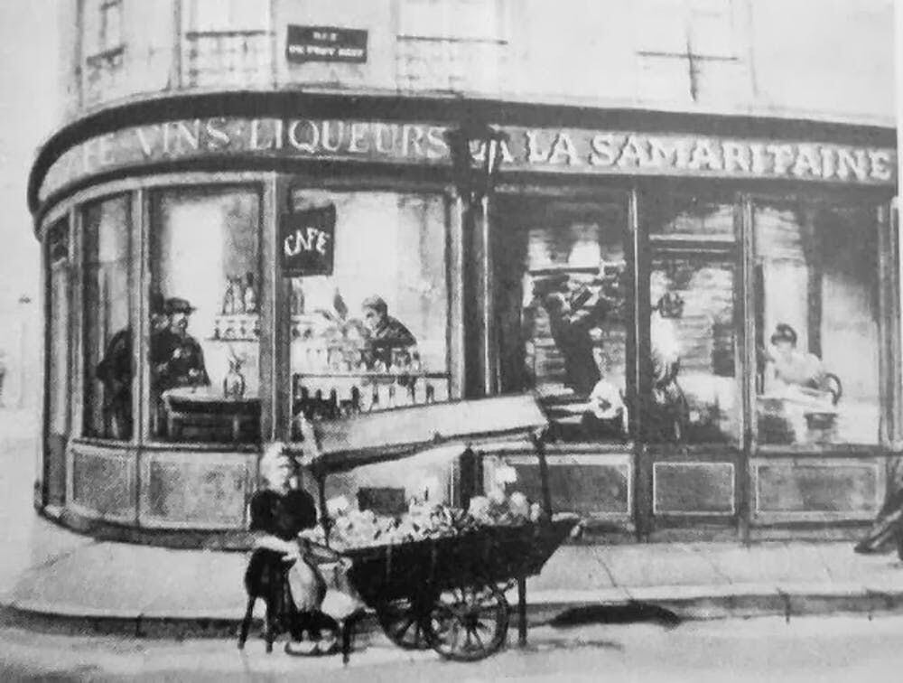 Primera tienda de La Samaritaine (alrededor de 1870). Wikimedia Commons