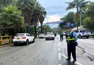 Avenida Las Palmas de Medellín afectada por grietas.