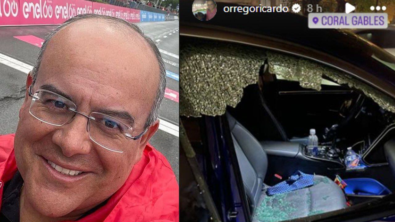 Ricardo Orrego publicó fotos de cómo quedó el carro del que le robaron su maletín, en Mimai.