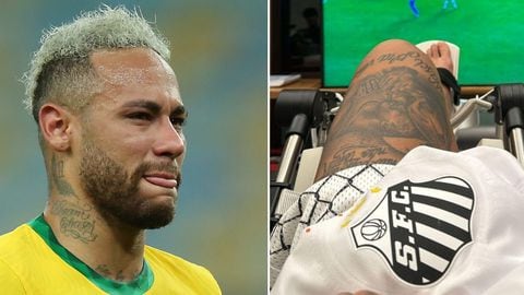 Neymar vio el partido desde su casa mientras se recupera de la lesión.