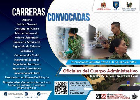 Convocatoria Escuela Militar de Cadetes del Ejército Nacional Twitter Oficial @ESMIC_EJC