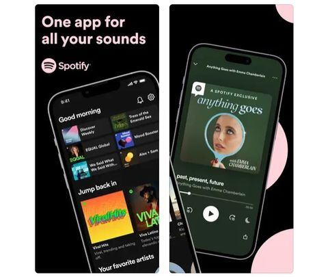 Aplicación de Spotify para iOS.