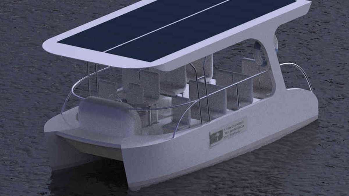 Render del Aquabus-E, la embarcación ecológica que está construyendo la Universidad Tecnológica de Bolivar. 
