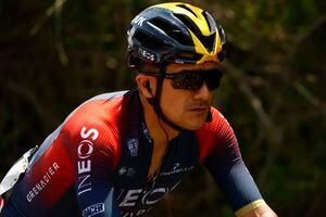 Richard Carapaz (Ineos) en la llegada al Monte Etna