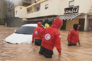 Inundaciones en Libia