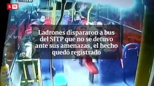 Ladrones dispararon a bus del SITP que no se detuvo ante sus amenazas, el hecho quedó registrado
