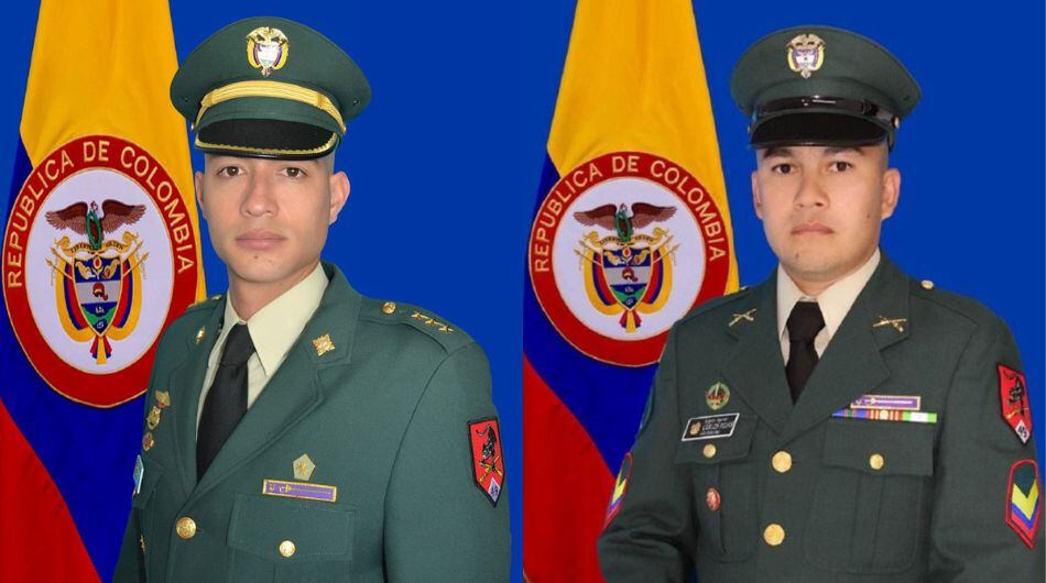 Capitán Juan Pablo Herrera Mazo y sargento segundo Carlos Rojas Otavo.