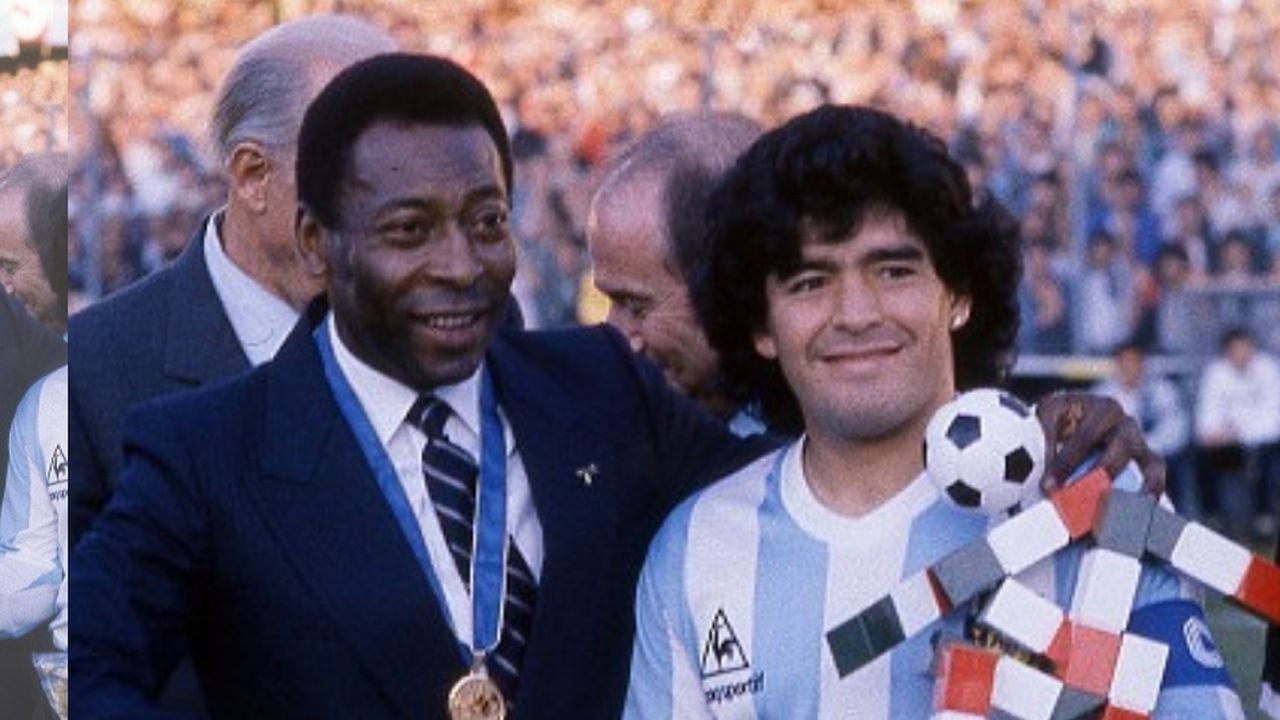 Con esta foto en su cuenta de Instagram, Pelé celebró los 60 años de Maradona.