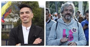 Elkin Calvo, contratista del Gobierno Petro, en el Sena, y el candidato a la Alcaldía de Bogotá Juan Daniel Oviedo