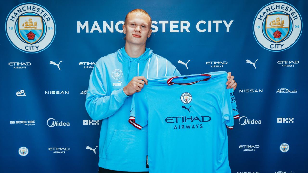 Erling Haaland, nuevo jugador del Manchester City. Foto: Manchester City Oficial.