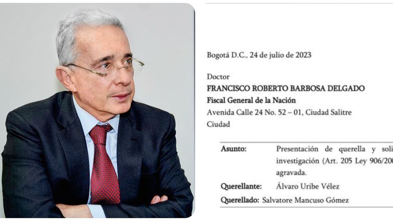 Álvaro Uribe y su solicitud al fiscal Francisco Barbosa.