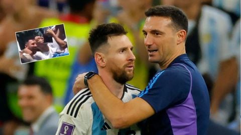 Lionel Messi y Scaloni se mostraron muy emocionados durante festejos en Argentina