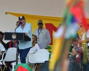 Cali: Presidente Gustavo Petro interviene en la minga indígena en Cali. foto Raúl Palacios, marzo 15-24