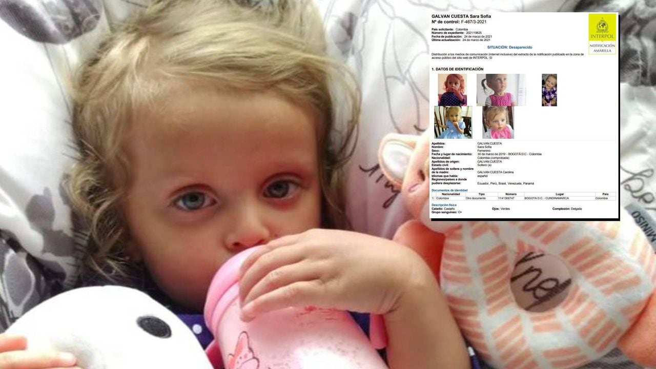 Caso Sara Sofía: Interpol emite circula amarilla para búsqueda internacional de la niña