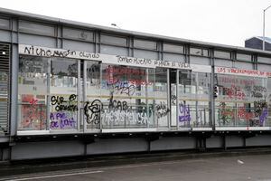 Vandalismo en estación Ciudad Universitaria de Transmilenio