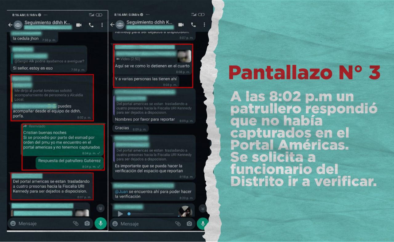 Parte de la conversación de Cristian Cabrera en el grupo de WhatsApp con demás funcionarios de la Alcaldía.