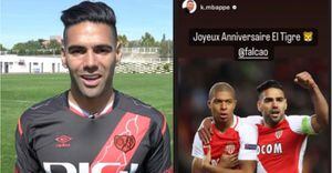 Mbappé felicitó a Falcao en Instagram