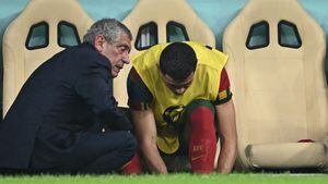 Fernando Santos y Cristiano Ronaldo, técnico y delantero de la Selección de Portugal.