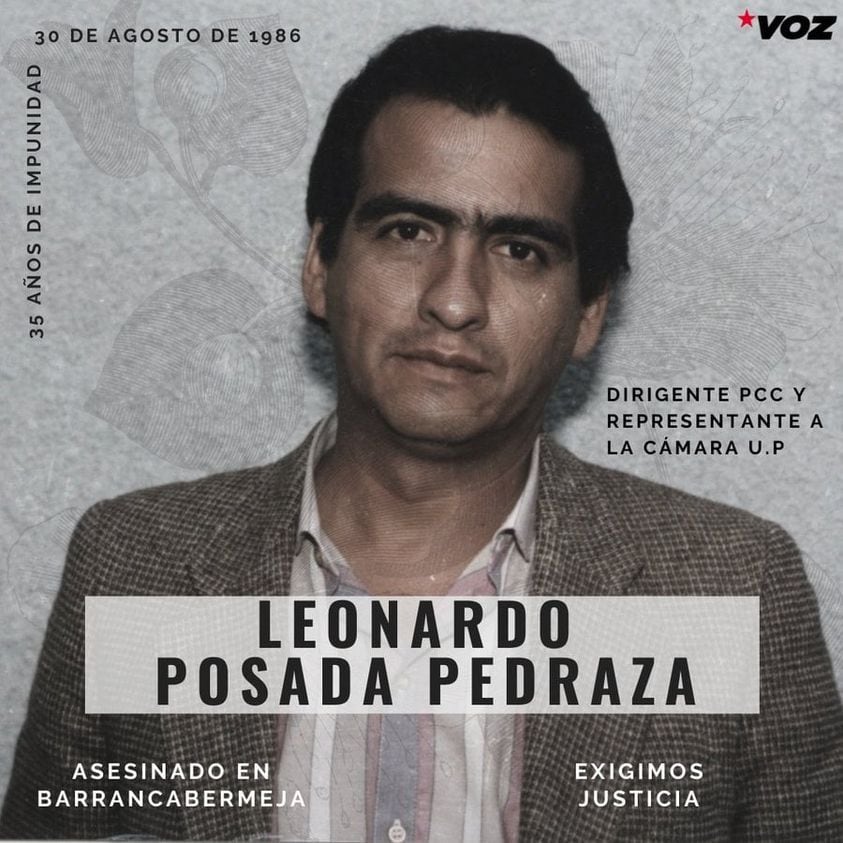 Se conmemoran 37 años del asesinato del camarada Leonardo Posada Pedraza. También el Estado reconoce públicamente la necesaria Reparación Colectiva al PCC y la JUCO.