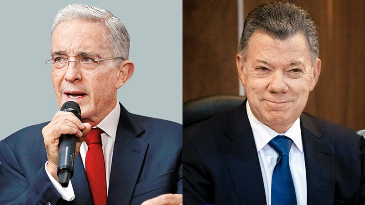 Los expresidentes Álvaro Uribe y Juan Manuel Santos.