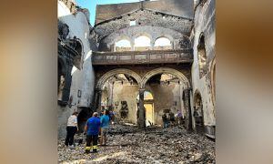 Convento de Santa María de Jesús en Palermo, calcinado por las llamas. Aquí se encontraba el cuerpo incorrupto de San Benito