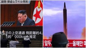 Corea del Norte dispara misil sobre Japón. -Foto: Reuters. / Autor: (izquierda: Issei Kato); (derecha: Kim Hong-Ji).