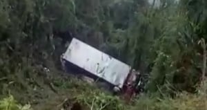 Fatal accidente de carro pesado que transportaba a cerdos en Antioquia.