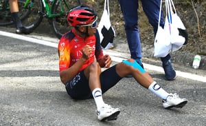 El colombiano abandonó la Vuelta a Cataluña por caída.