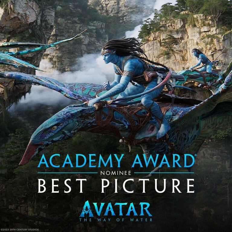 Avatar 2 tiene 9 nominaciones, entre ellas a Mejor película. Foto: Instagram @avatar.
