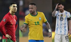 Cristiano Ronaldo, Neymar y Lionel Messi - Mundial Catar 2022.