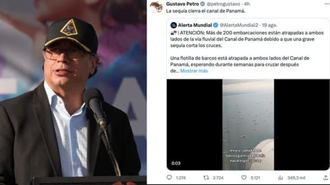 El presidente reposteó una imagen sobre una supuesta crisis en el Canal de Panamá y la presidencia de ese país salió a desmentirlo.