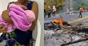 Mujer que, en proceso de parto, se enfrentó a los bloqueos en el Bajo Cauca antioqueño.