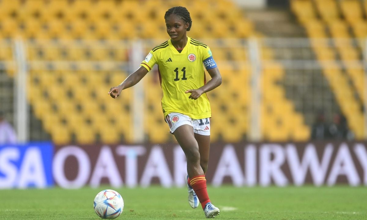 GOA, INDIA - OCTOBER 22: Linda Lizeth Caicedo Alegria of Colombia in action during the FIFA U-17 Women's World Cup 2022 Quarter-final, match between Colombia and Tanzania at Pandit Jawaharlal Nehru Stadium on October 22, 2022 in Goa, India. (Photo by Getty Images/Masashi Hara - FIFA/FIFA)